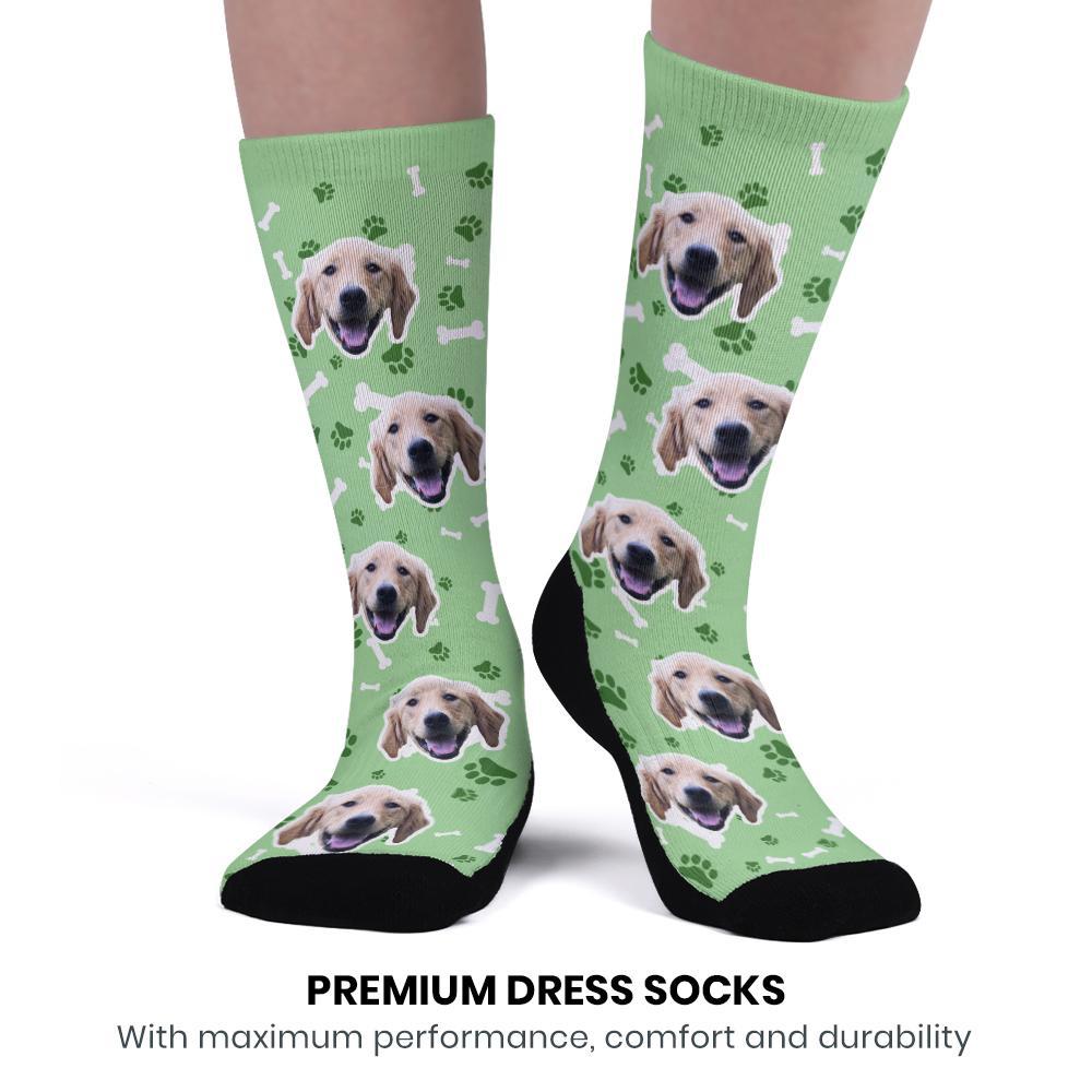 Christmas Gift, Custom Upgrade Breathable Face Socks Add Pictures and Name Dog