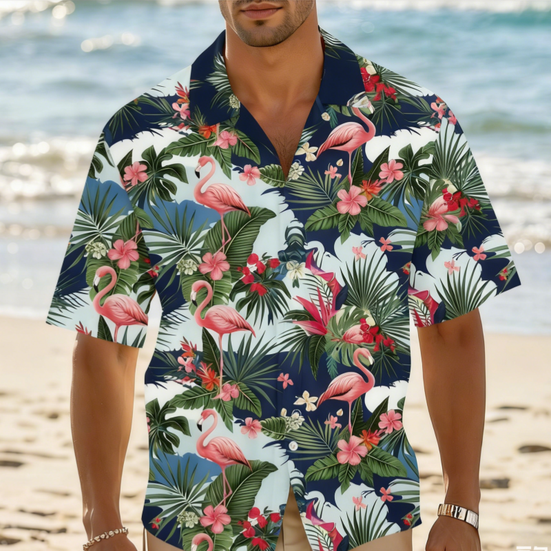 Pink Flamingo Hawaiian Shirt, Flamingo Shirt, 3D Hawaiian Aloha Shirt, Hawaii Shirt for Men and Women, Flamingo Lover Gifts