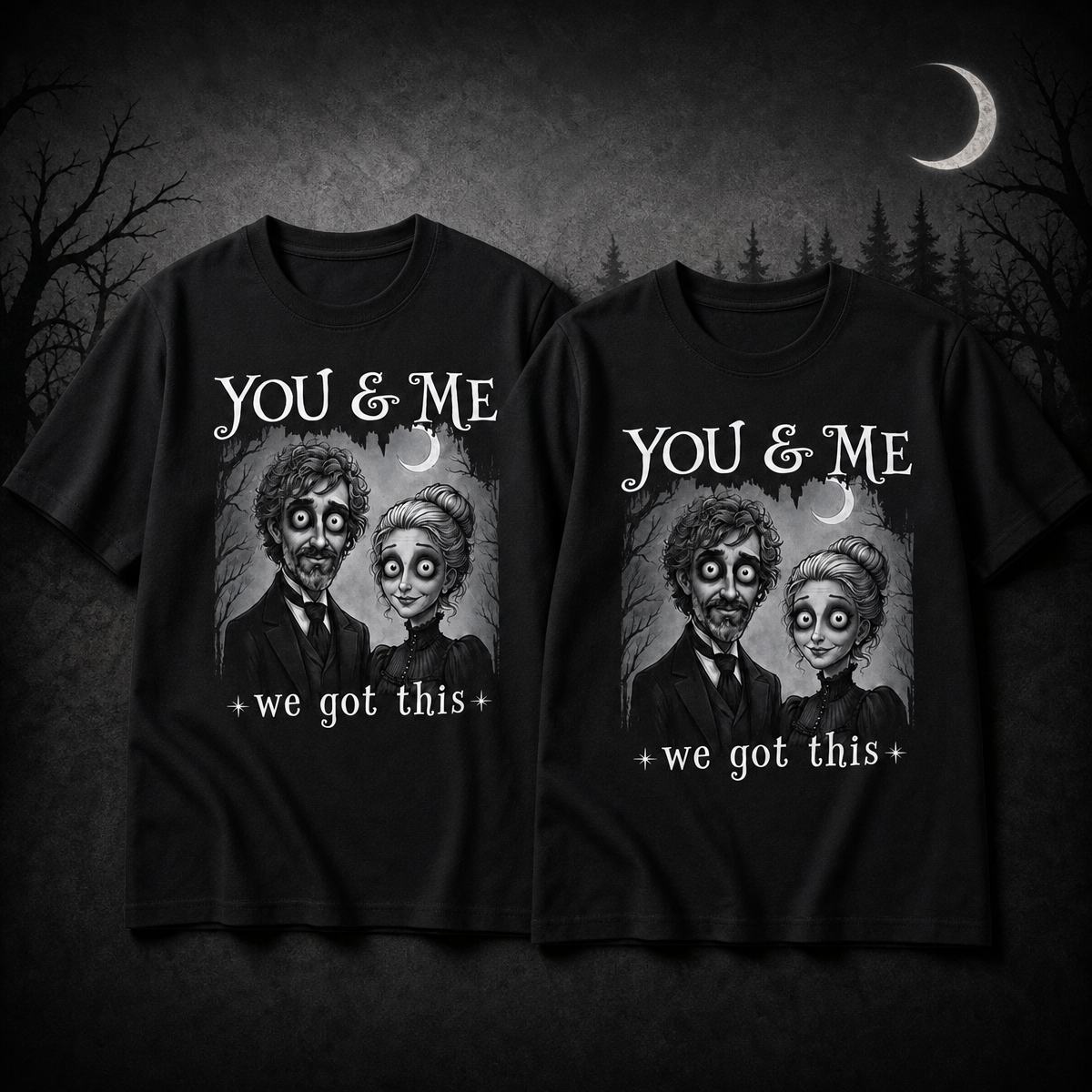Custom Photo T-shirt Personalized Halloween Anniversary Wedding Gifts For Husband And Wife, Him And Her - My Creepy Favorite Partner Always