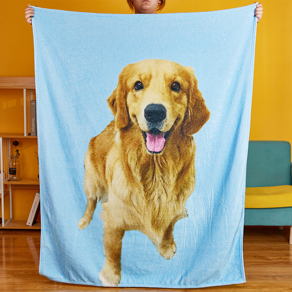 Printed in USA Personalized Dog Photo Blanket Custom Photo Blanket Pet Portrait Blanket