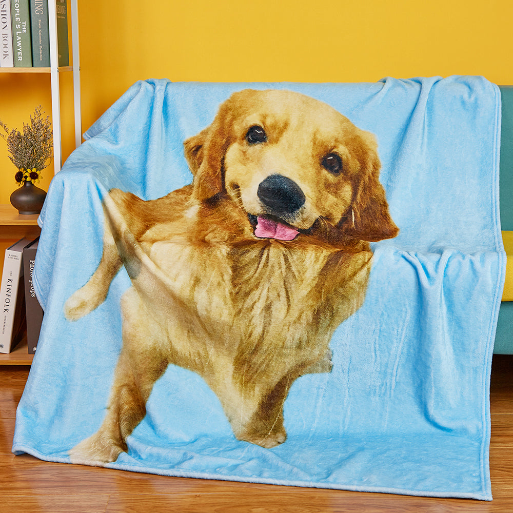 Printed in USA Personalized Dog Photo Blanket Custom Photo Blanket Pet Portrait Blanket