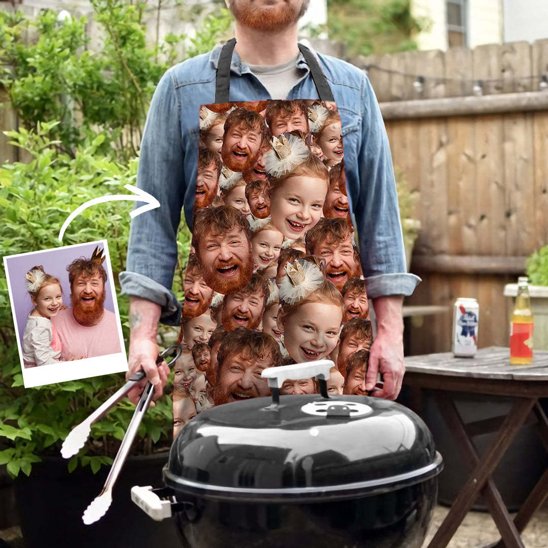 Custom Face Mash Apron, Gifts for Dad