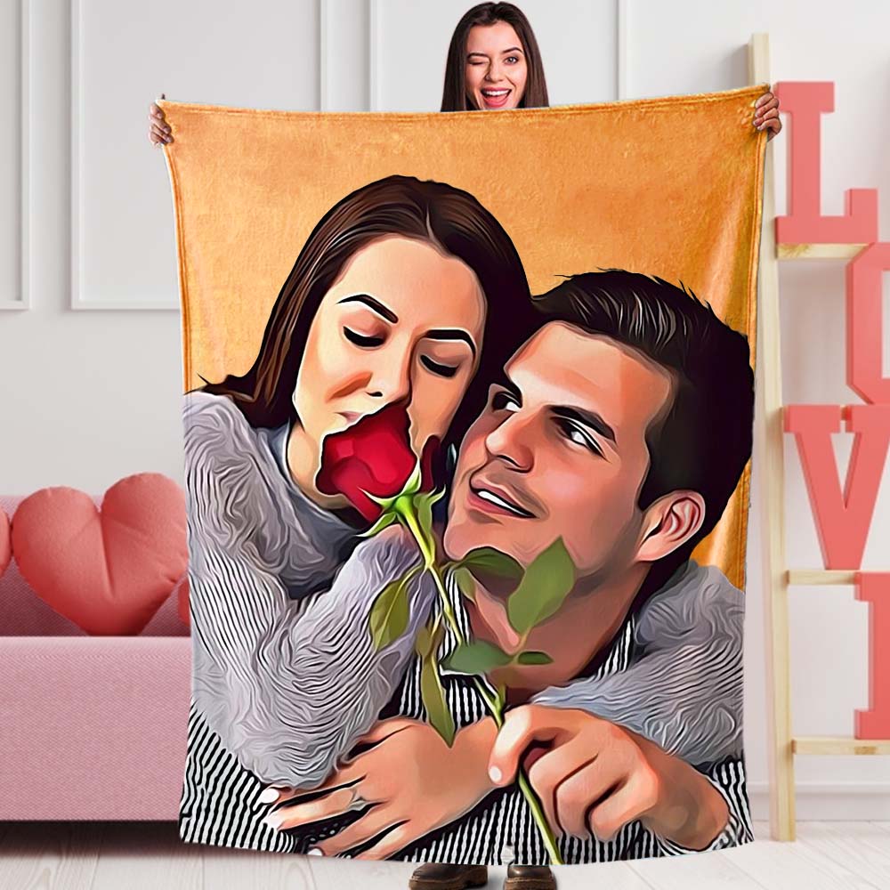 Printed in USA Custom Photo Blanket Custom Printy Photo Blanket Picture Blanket Couple Blanket