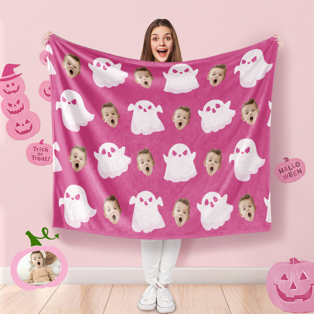 Custom Photo Blanket Halloween Decorative Ghost Blanket For Kids