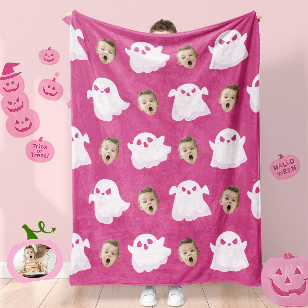 Custom Photo Blanket Halloween Decorative Ghost Blanket For Kids