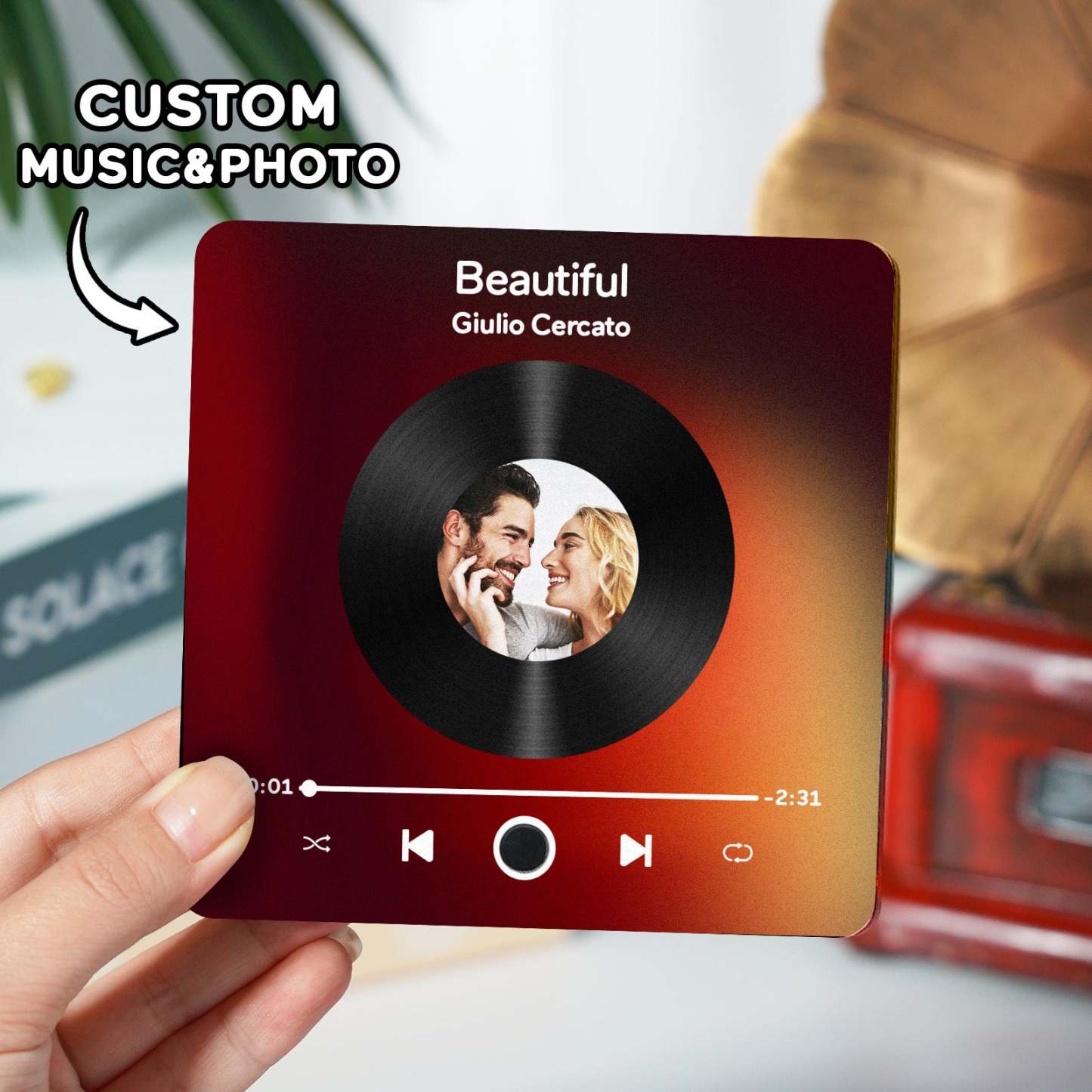 Custom Valentines Photo Album Fridge Magnet Music Wall Photo Sticker Music Movement That Can Be Played Without Cell Phone Music Fridge Magnet Pro Can Play Songs Couple Gift - MyFaceSocks