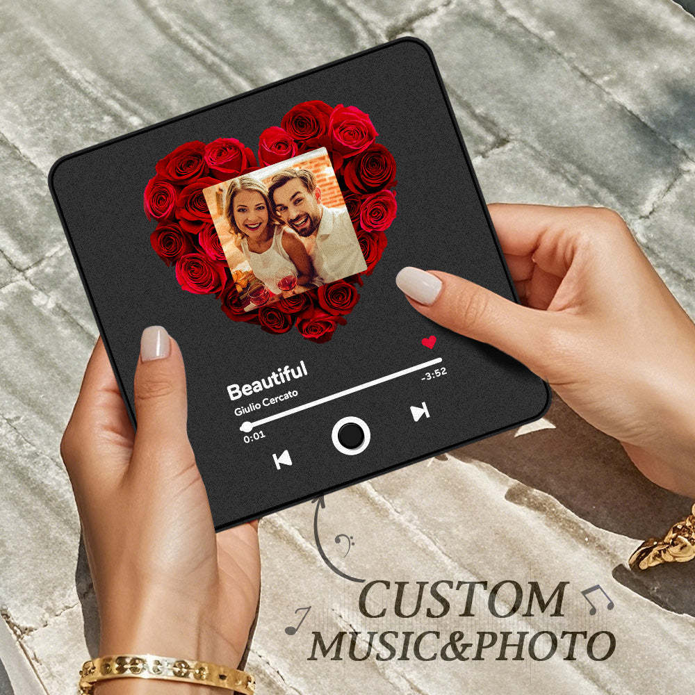 Custom Valentines Photo Album Fridge Magnet Music Wall Photo Sticker Music Movement That Can Be Played Without Cell Phone Music Fridge Magnet Pro Can Play Songs Couple Gift - MyFaceSocks