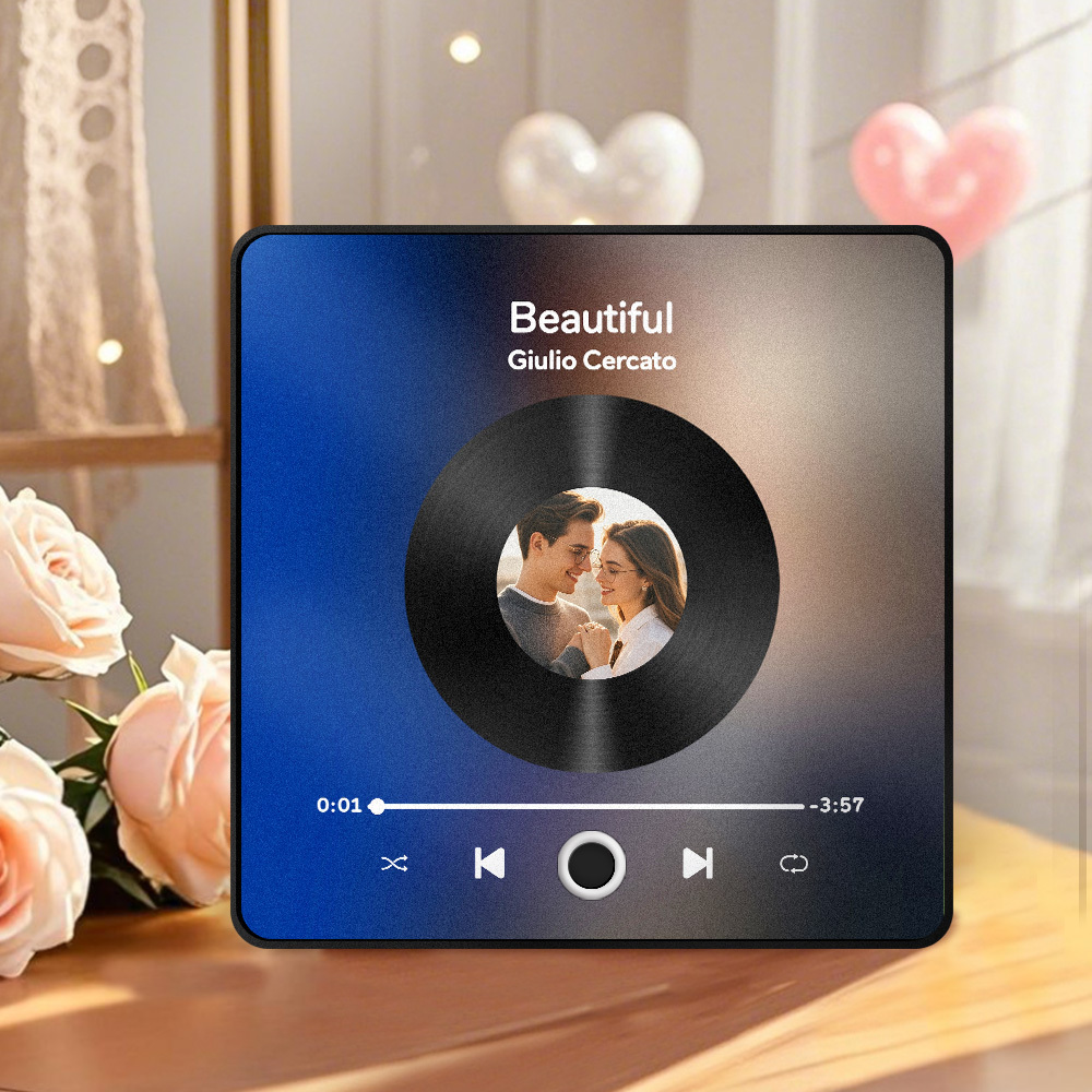 Custom Valentines Photo Album Fridge Magnet Music Wall Photo Sticker Music Movement That Can Be Played Without Cell Phone Music Fridge Magnet Pro Can Play Songs Couple Gift - MyFaceSocks