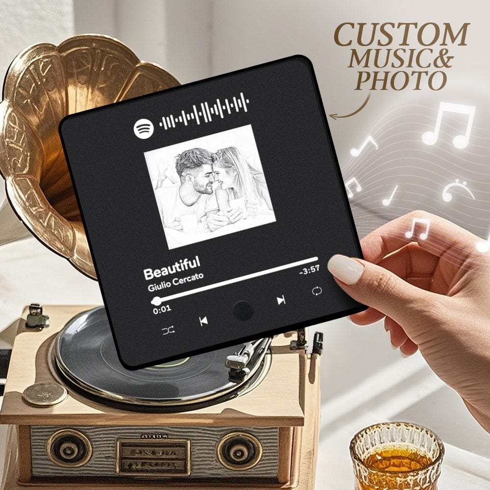 Customized Album Fridge Magnet Personalized Music Fridge Magnet Can Play Music for Couples - MyFaceSocks