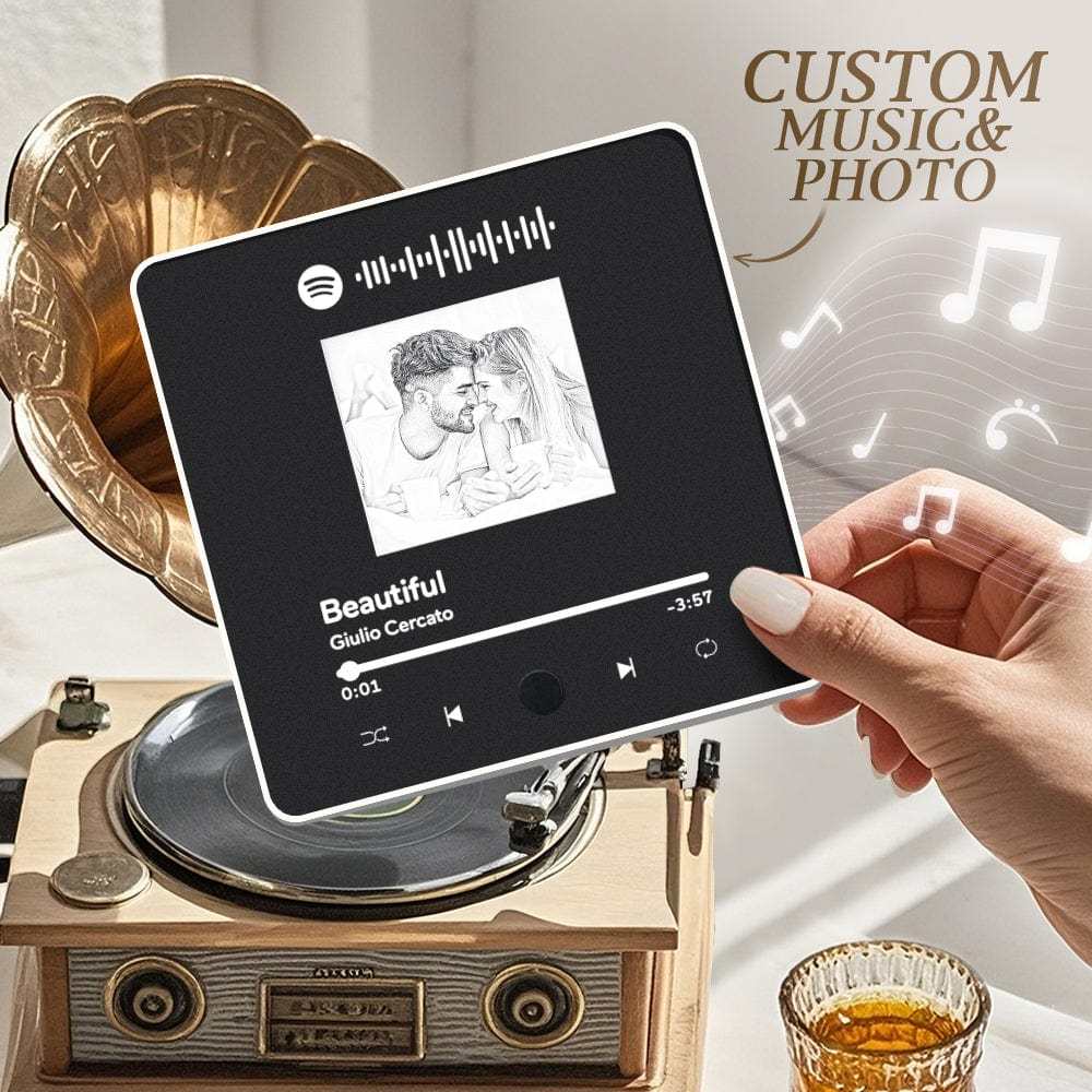 Customized Album Fridge Magnet Personalized Music Fridge Magnet Can Play Music for Couples - MyFaceSocks