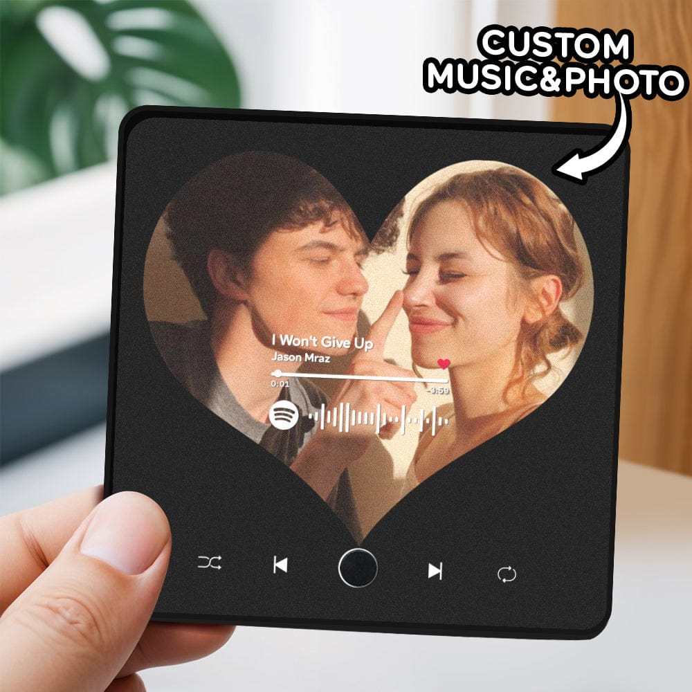Customized Album Fridge Magnet Spotify Heart Personalized Photo Music Fridge Magnet Can Play Songs Anniversary Gifts - MyFaceSocks