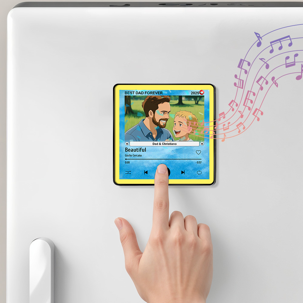 Custom Cartoon Photo Fridge Magnet Music Can Be Played Without Cell Phone Music Photo Fridge Magnet for Lover - MyFaceSocks