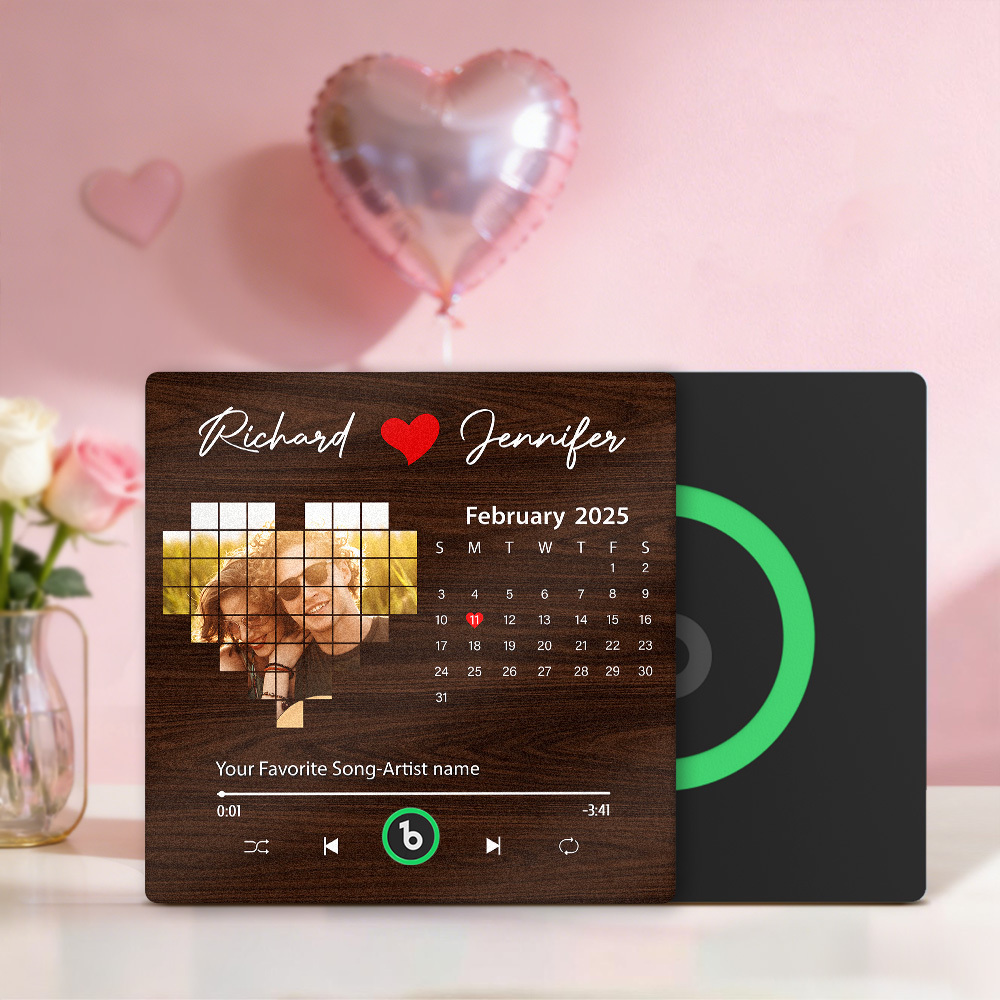 Custom heart Fridge Magnet Music Can Be Played Without Cell Phone Music Personalized Name and Photo Bluetooth Fridge Magnet