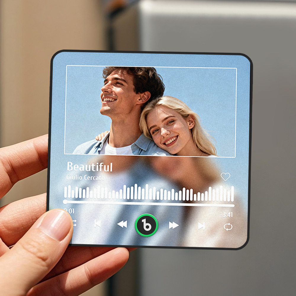 Custom Music Fridge Magnet Love & Infinity Music Album Fridge Magnet Photo Music Wall Photo Music Movement That Can Be Played Valentine's Day Gifts Gift Idea - MyFaceSocks