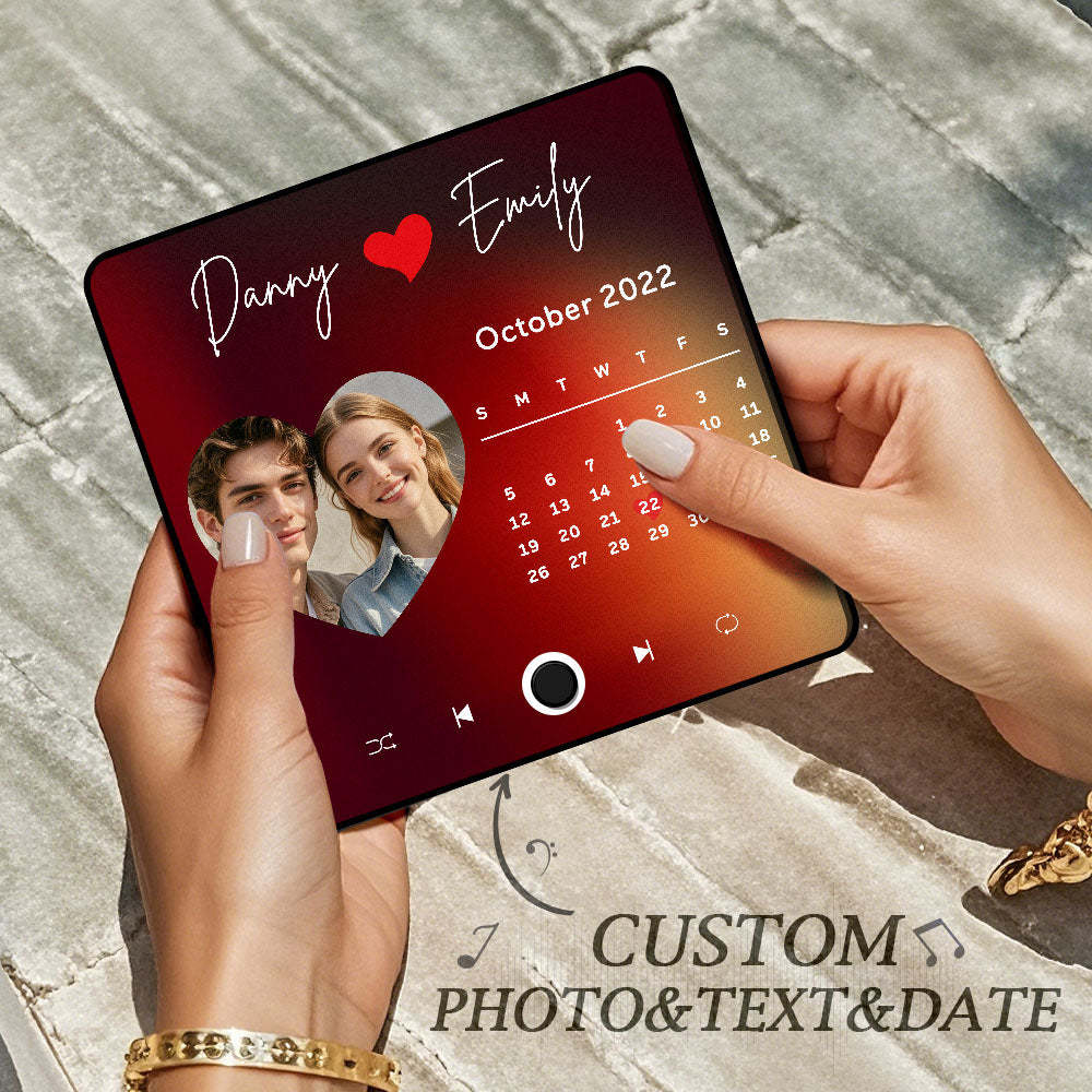 Custom Photo Album Music Fridge Magnet Heart Photo Custom Phone Music Fridge Magnet Pro Valentine Gift For Couple - MyFaceSocks