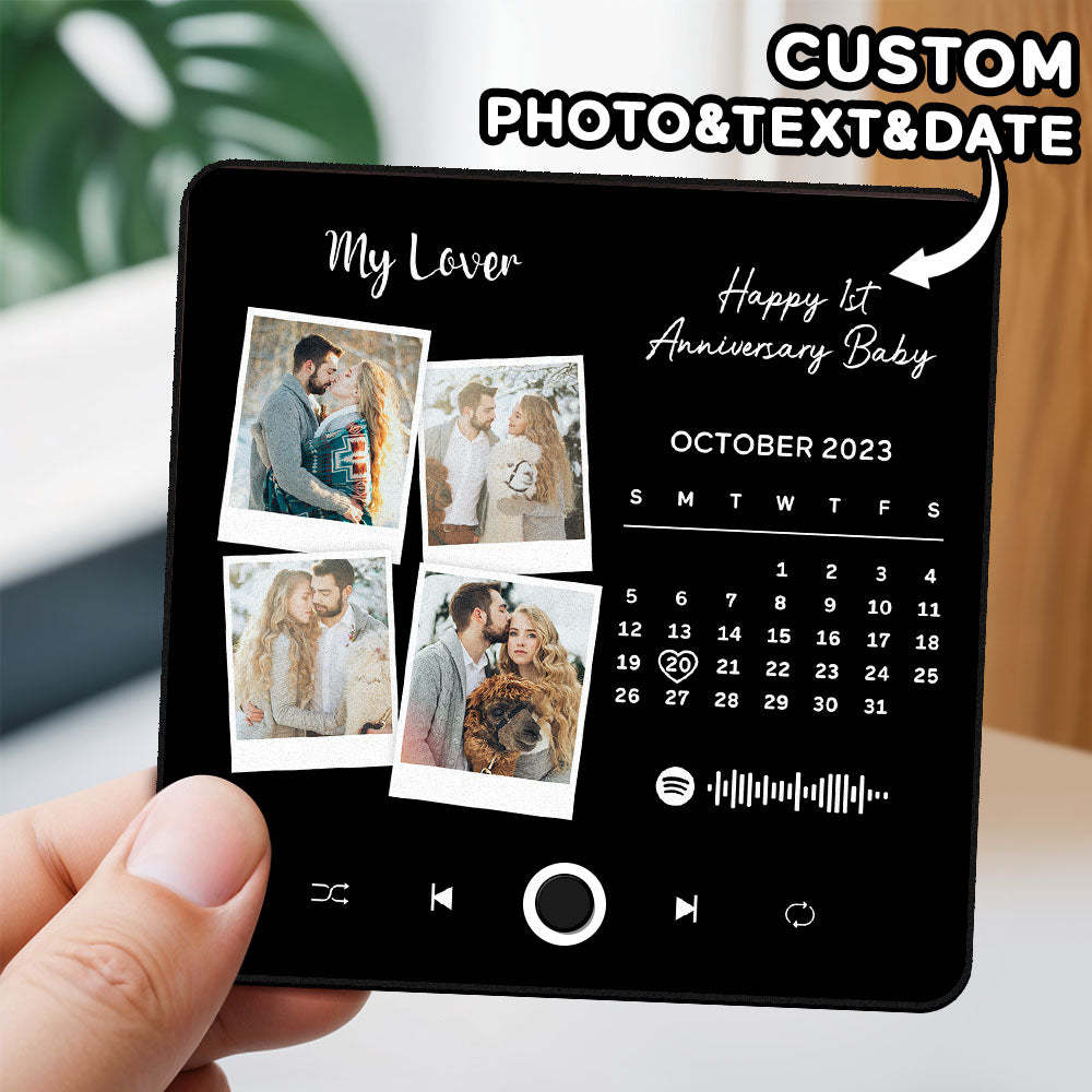 Custom Photo Album Music Fridge Magnet Heart Photo Custom Phone Music Fridge Magnet Pro Valentine Gift For Couple - MyFaceSocks