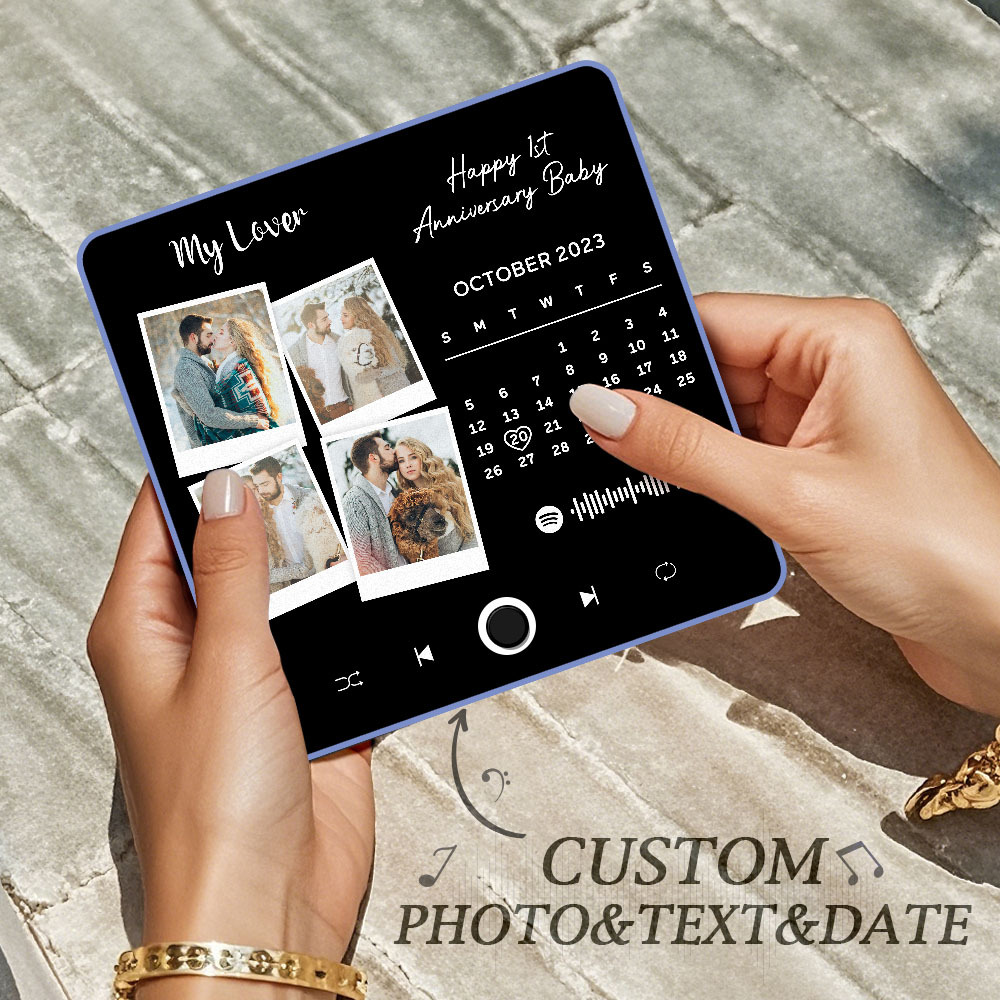 Custom Multi Photo Album Music Fridge Magnet  Photo and Text Music Fridge Personalized Phone Music Fridge Magnet Pro - MyFaceSocks