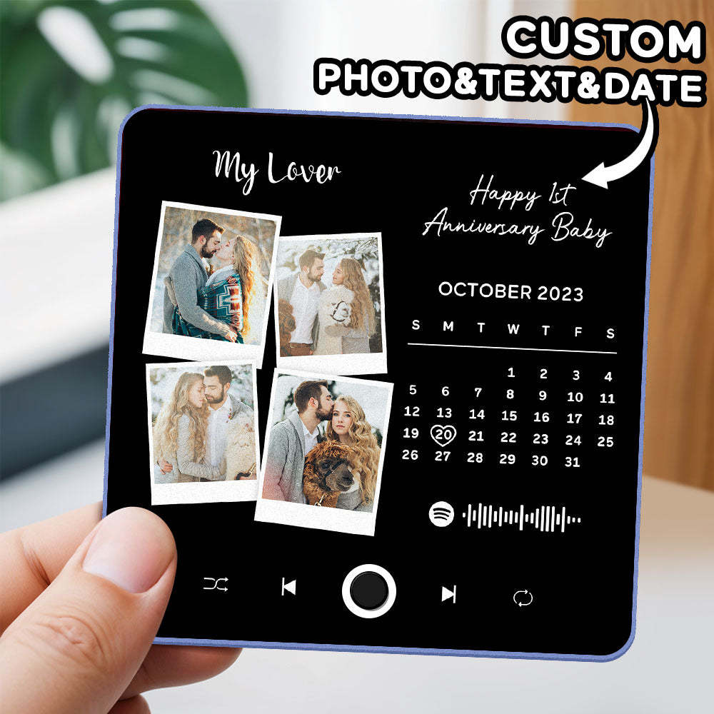 Custom Photo Album Music Fridge Magnet Heart Photo Custom Phone Music Fridge Magnet Pro Valentine Gift For Couple - MyFaceSocks
