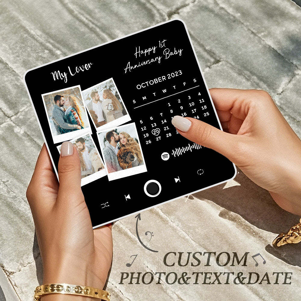 Custom Photo Album Music Fridge Magnet Heart Photo Custom Phone Music Fridge Magnet Pro Valentine Gift For Couple - MyFaceSocks