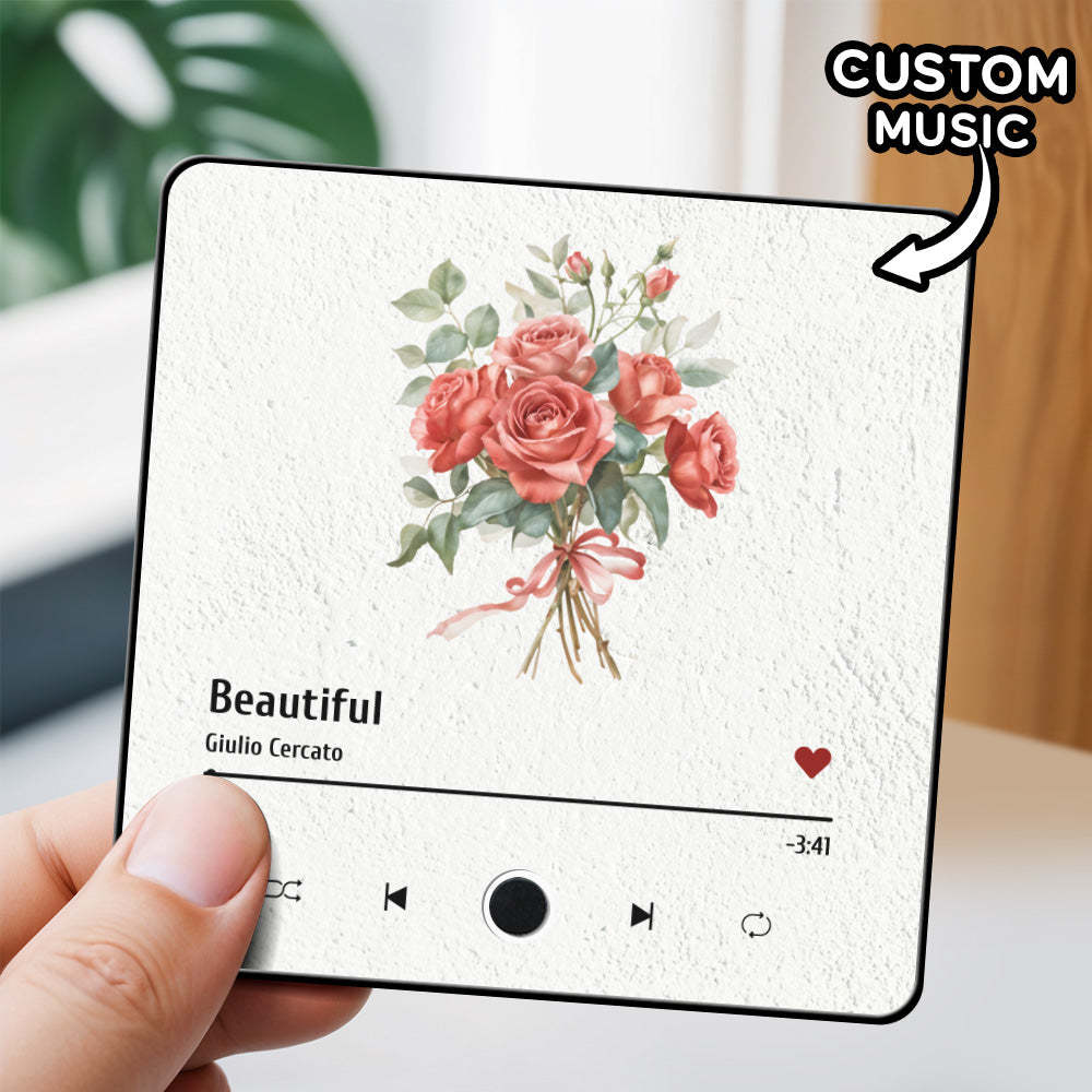 Custom Photo Album Music Fridge Magnet Heart Photo Custom Phone Music Fridge Magnet Pro Valentine Gift For Couple - MyFaceSocks