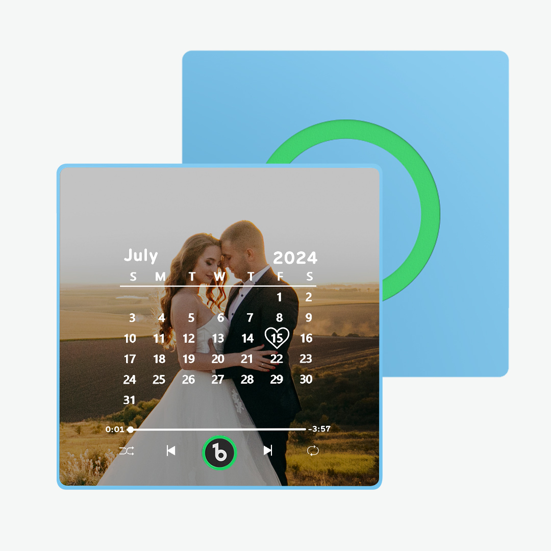 Custom Music Fridge Magnet with Colorful Frame Personalized Calendar Fridge Magnet with Photo Wedding Gift - MyFaceSocks