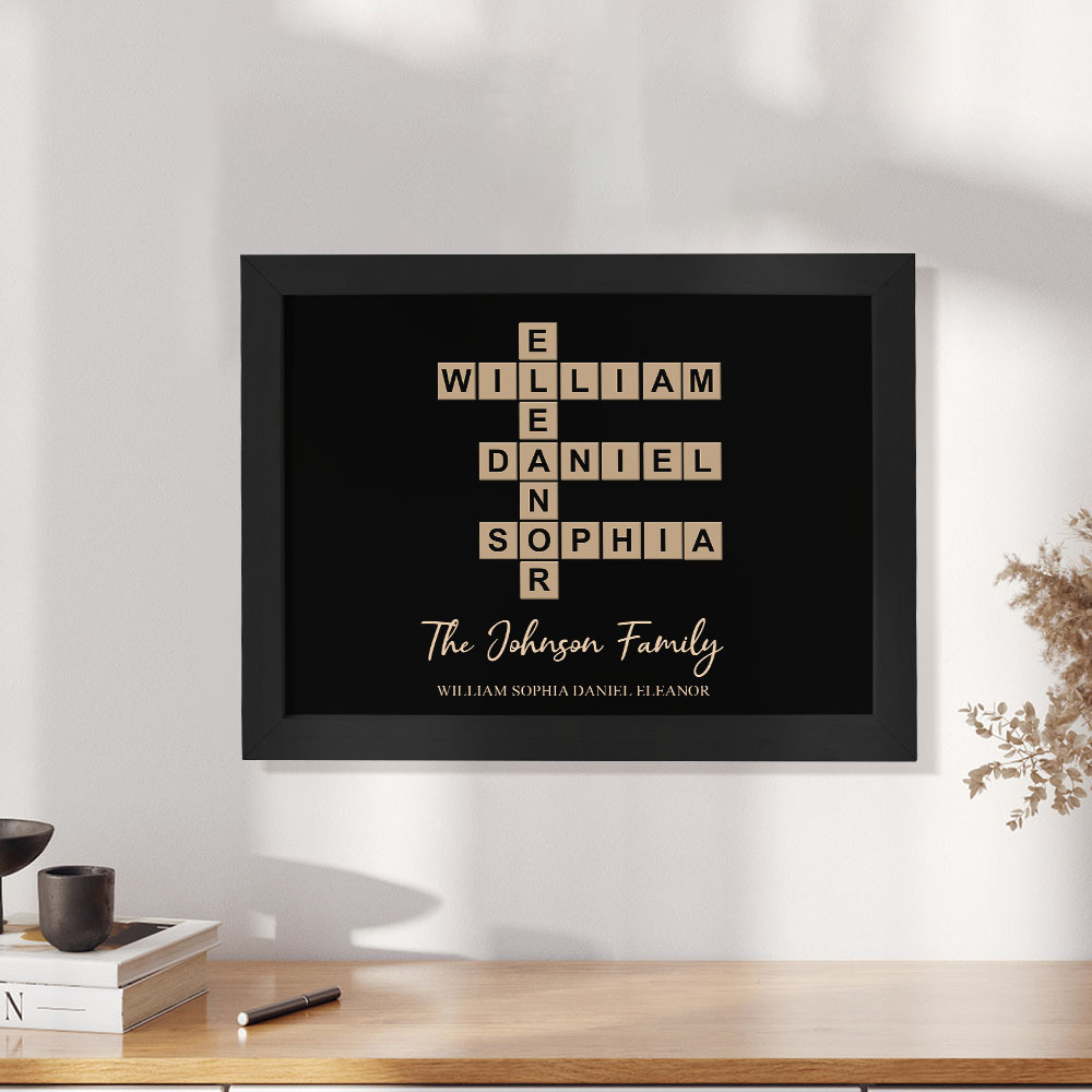 Custom Wooden Frame with Your Text Custom Word Family Names Best Gift - MyFaceSocks