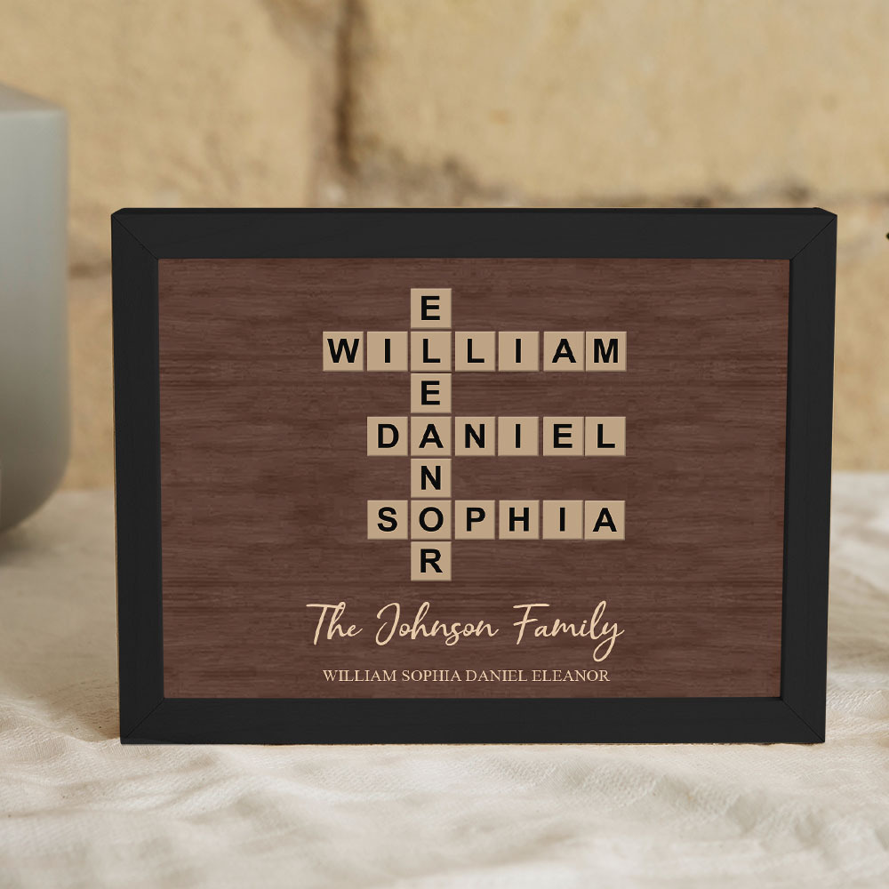 Custom Wooden Frame with Your Text Custom Word Family Names Best Gift - MyFaceSocks