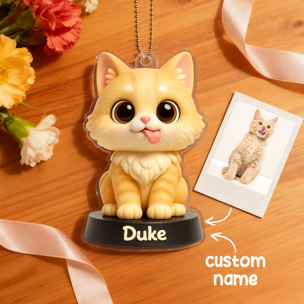 Custom Acrylic Car Hanger - Funny Gifts for Cute Pet Moment - Custom Gift for Pet Lovers - MyFaceSocks