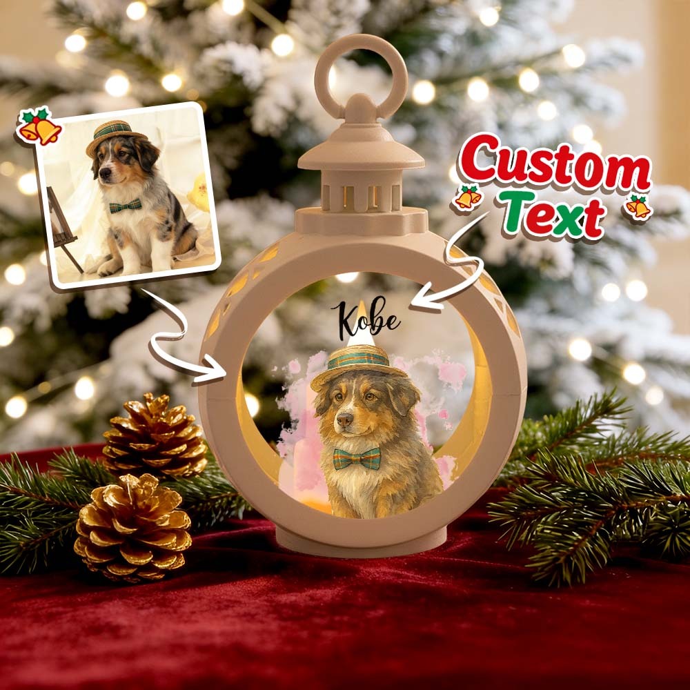 Custom Pet Photo Multiple Effects Available Lantern Ornament Personalized Custom 3D Effect Christmas Lantern - MyFaceSocks