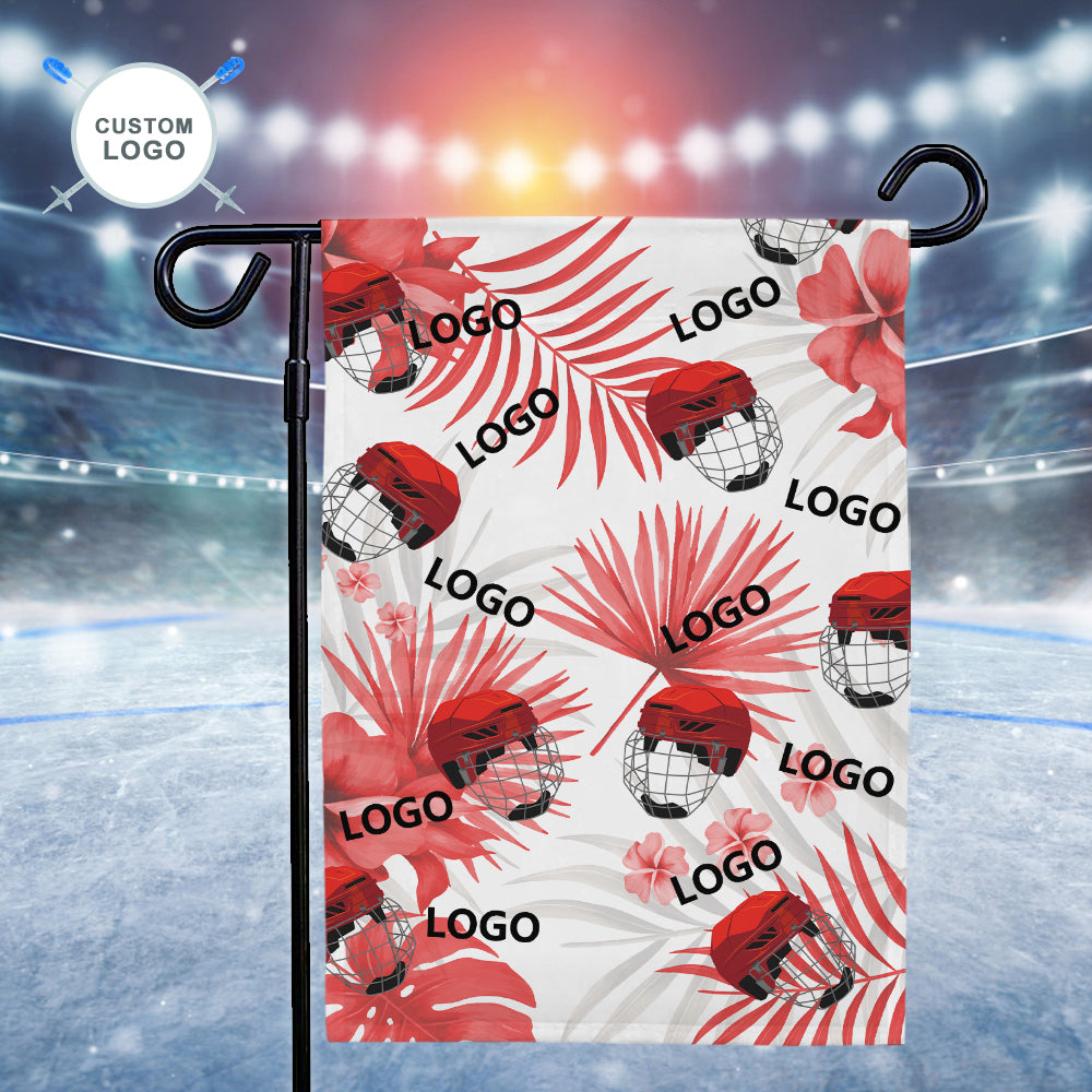 Custom Logo Garden Flag Aloha Red Leaves Flag