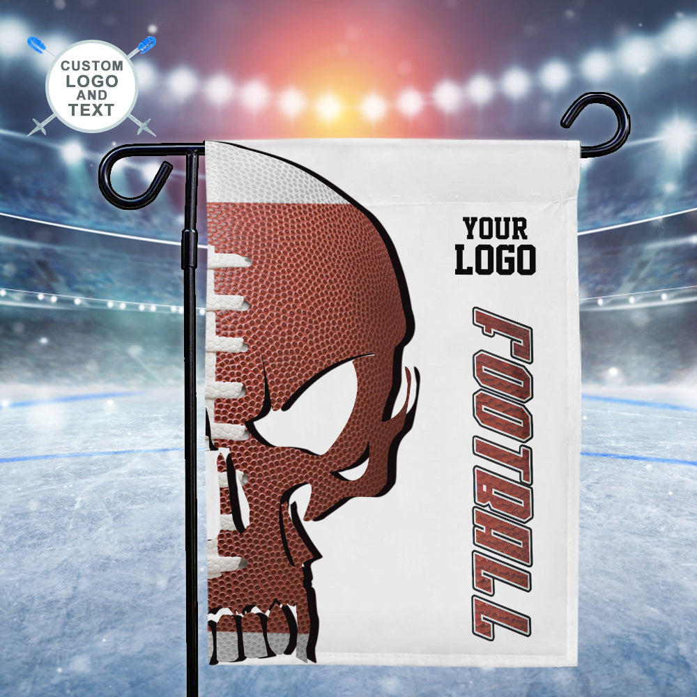 Custom Logo and Text Garden Falg Football And Skull Flag