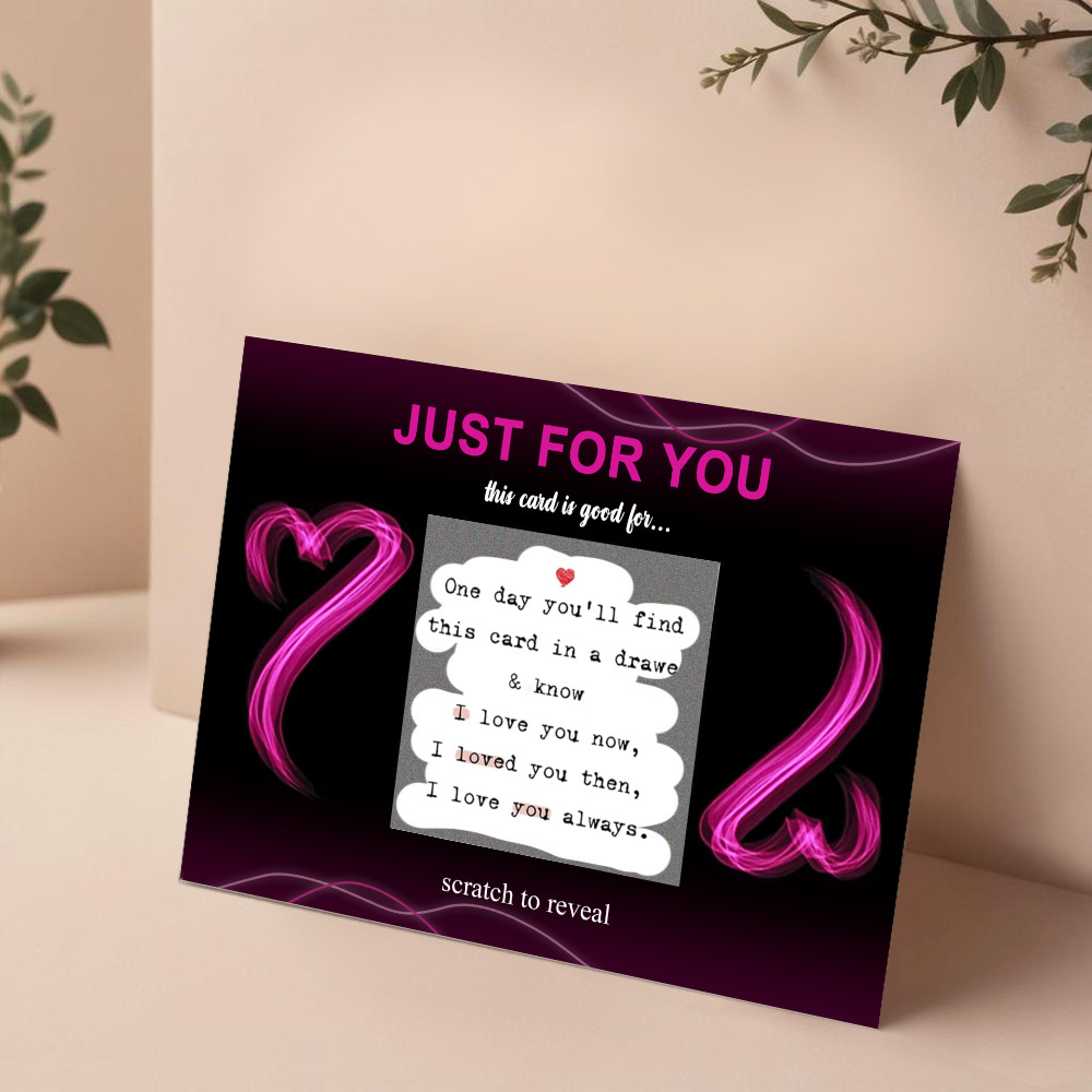 Scratch Valentines Day Card, Love Coupons, Love Note Scratch Off Cards Valentine's Day Anniversary Greeting Card, DIY Valentines, Romantic Gifts for Husband, Wife, Lovers, Kids