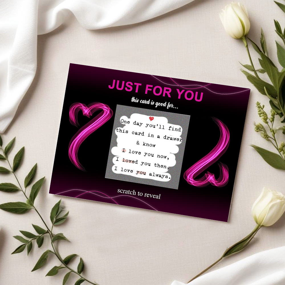 Scratch Valentines Day Card, Love Coupons, Love Note Scratch Off Cards Valentine's Day Anniversary Greeting Card, DIY Valentines, Romantic Gifts for Husband, Wife, Lovers, Kids