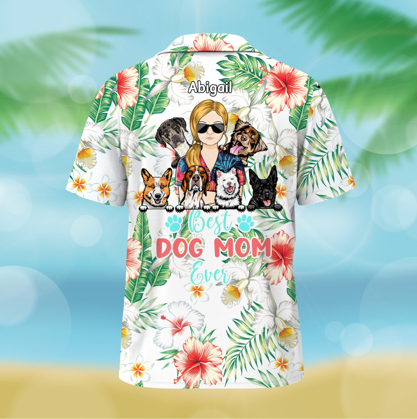 Custom Hawaiian Shirts Best Dog Dad Ever Tropical Beach Vibe Birthday Summer Gift Personalized Pet Lovers Hawaiian Shirts  Vacation Gifts - MyFaceSocks