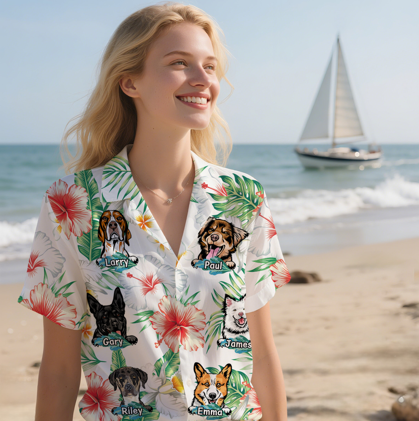 Custom Hawaiian Shirts Best Dog Dad Ever Tropical Beach Vibe Birthday Summer Gift Personalized Pet Lovers Hawaiian Shirts Vacation Gifts - MyFaceSocks