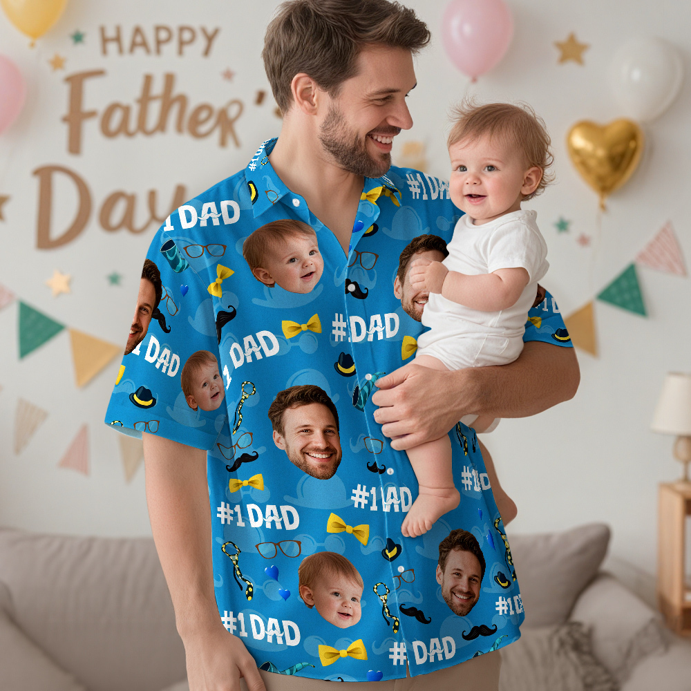 Custom Photo We Love You Dad Hawaiian Shirt Fathers Day Gift