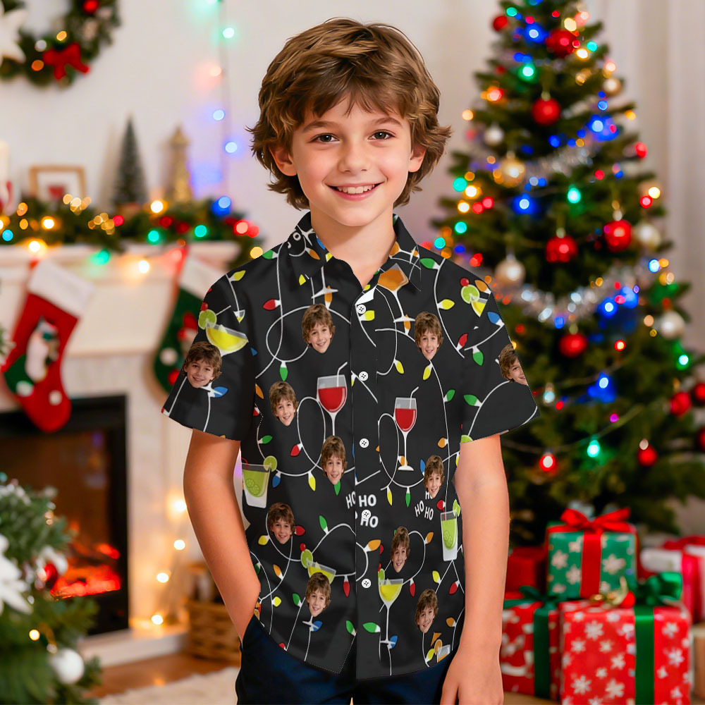 Custom Birthday Age Personalized Hawaiian Shirt with Face Custom Kids 