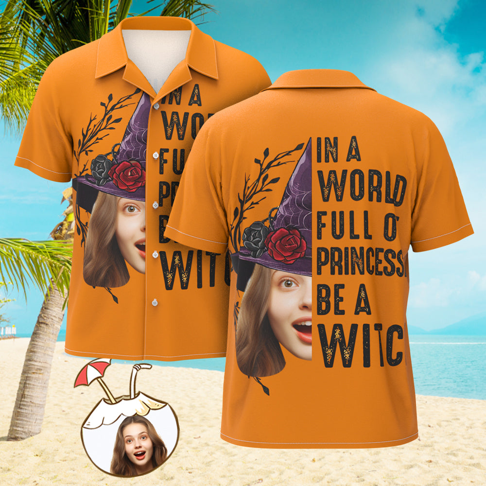 Custom Face Hawaiian Shirt Men's Fall Season Gift For Boys Halloween Gifts