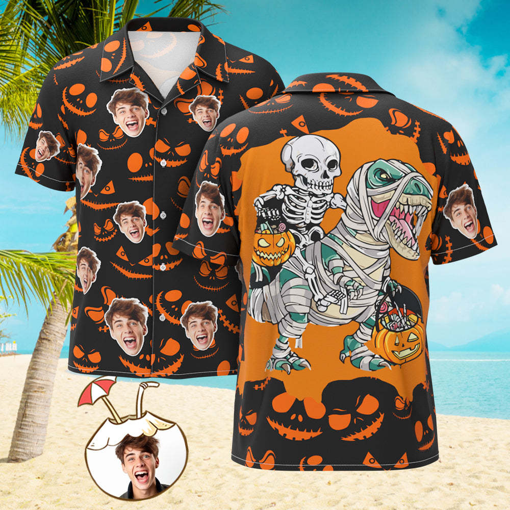 Custom Face Hawaiian Shirt Men's All Over Print Aloha Shirt Gift