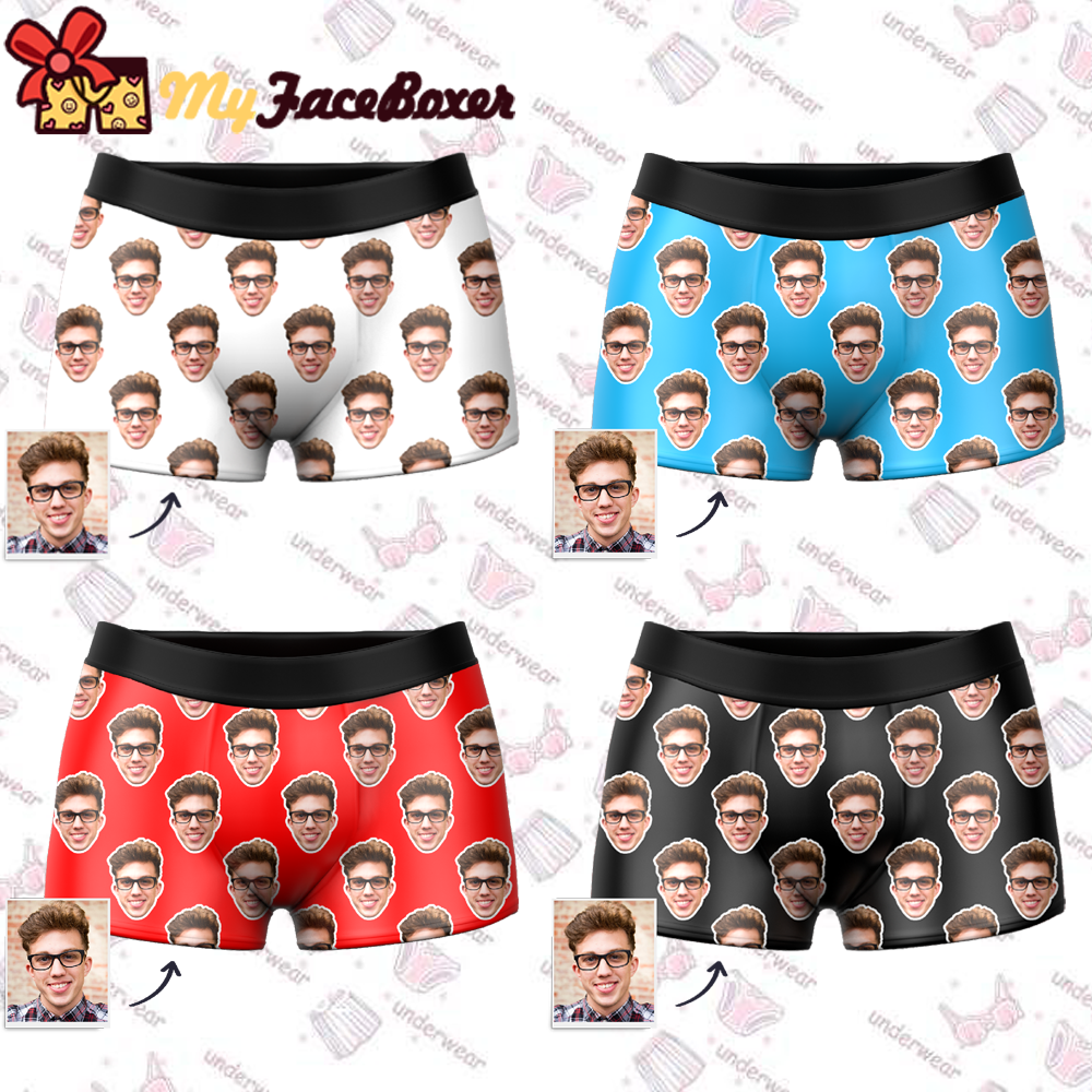 Men's Custom Colorful Face Boxer Shorts 3D Online Preview Personalized LGBT Gifts - MyFaceSocksUK