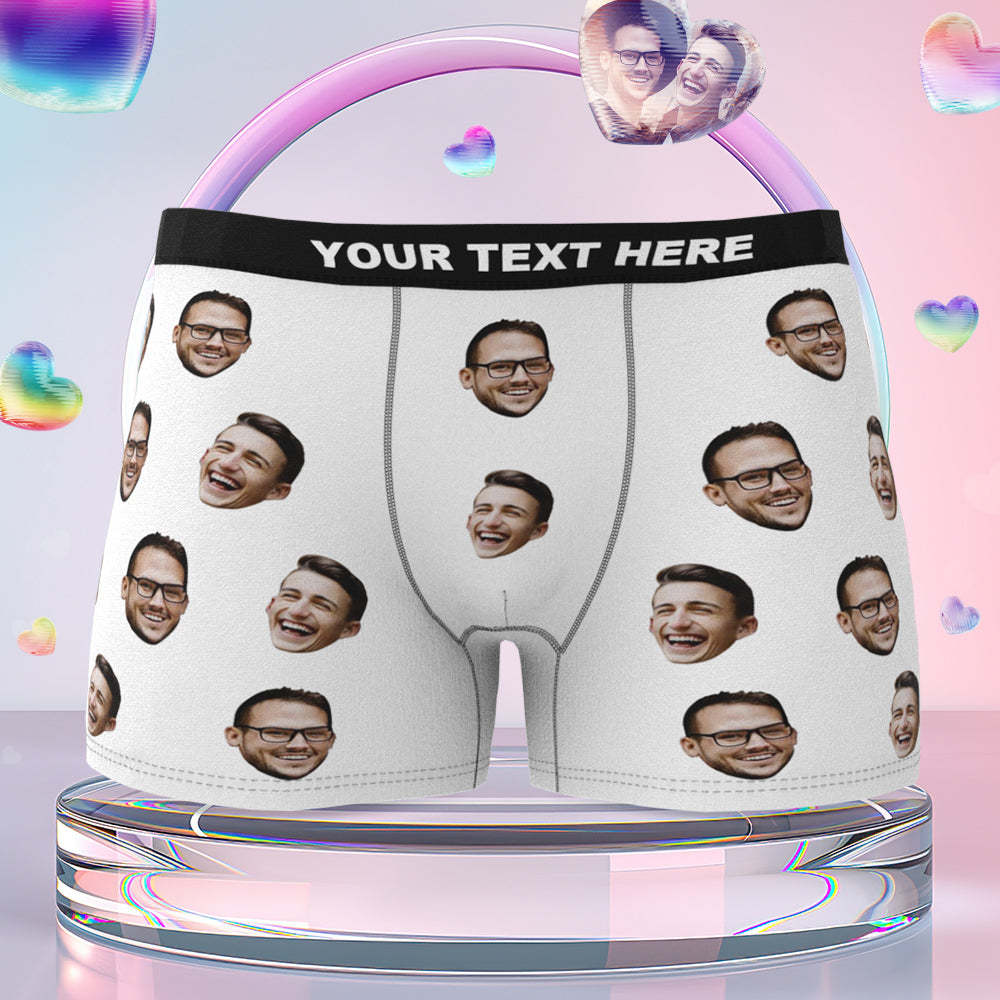 Men's Custom Colorful Face Boxer Shorts 3D Online Preview Personalized LGBT Gifts - MyFaceSocksUK