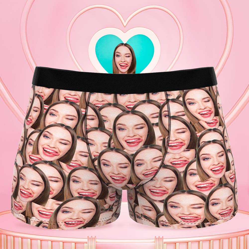 Printed in U.S.A Face Mash - Custom Face Boxer Shorts