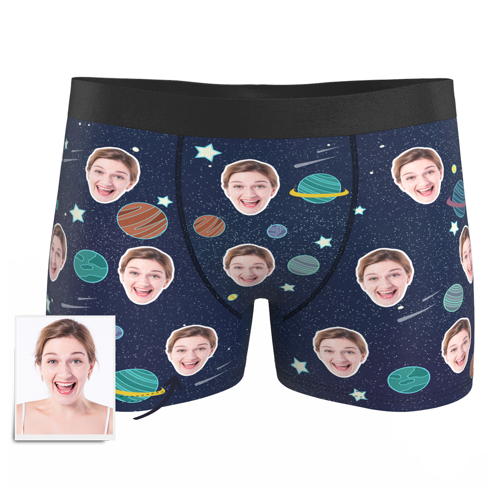 Custom Galaxy Face Boxer Shorts - Myfacesocksuk