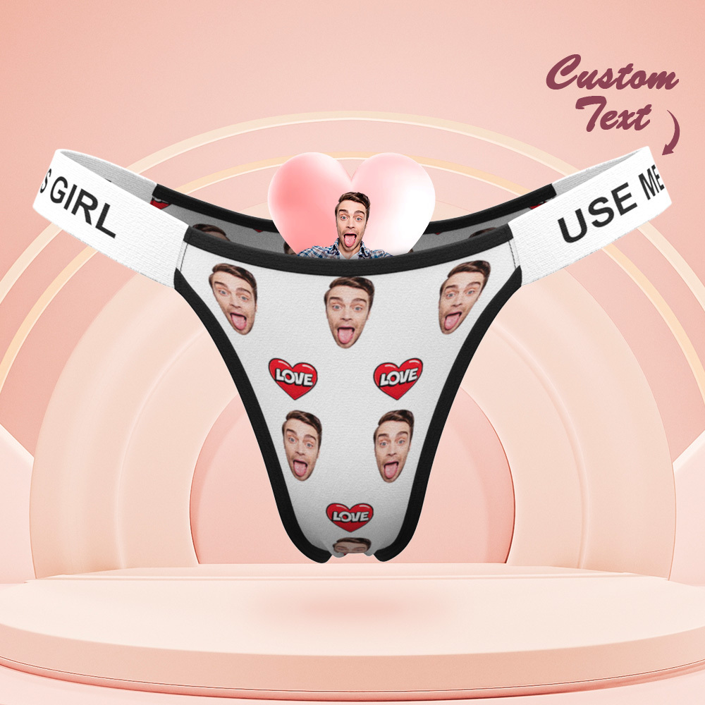 Custom Mash Face Panties Makes Me Wet Personalized Waistband Engraved Thong Gift for Her Valentine's Gift - MyFaceSocks