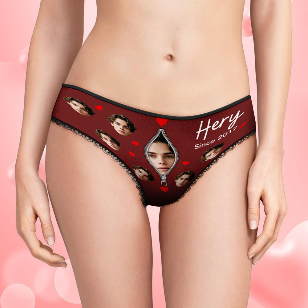 Custom Face Underwear Personalized Funny Panties Valentine's Day Gifts For Women