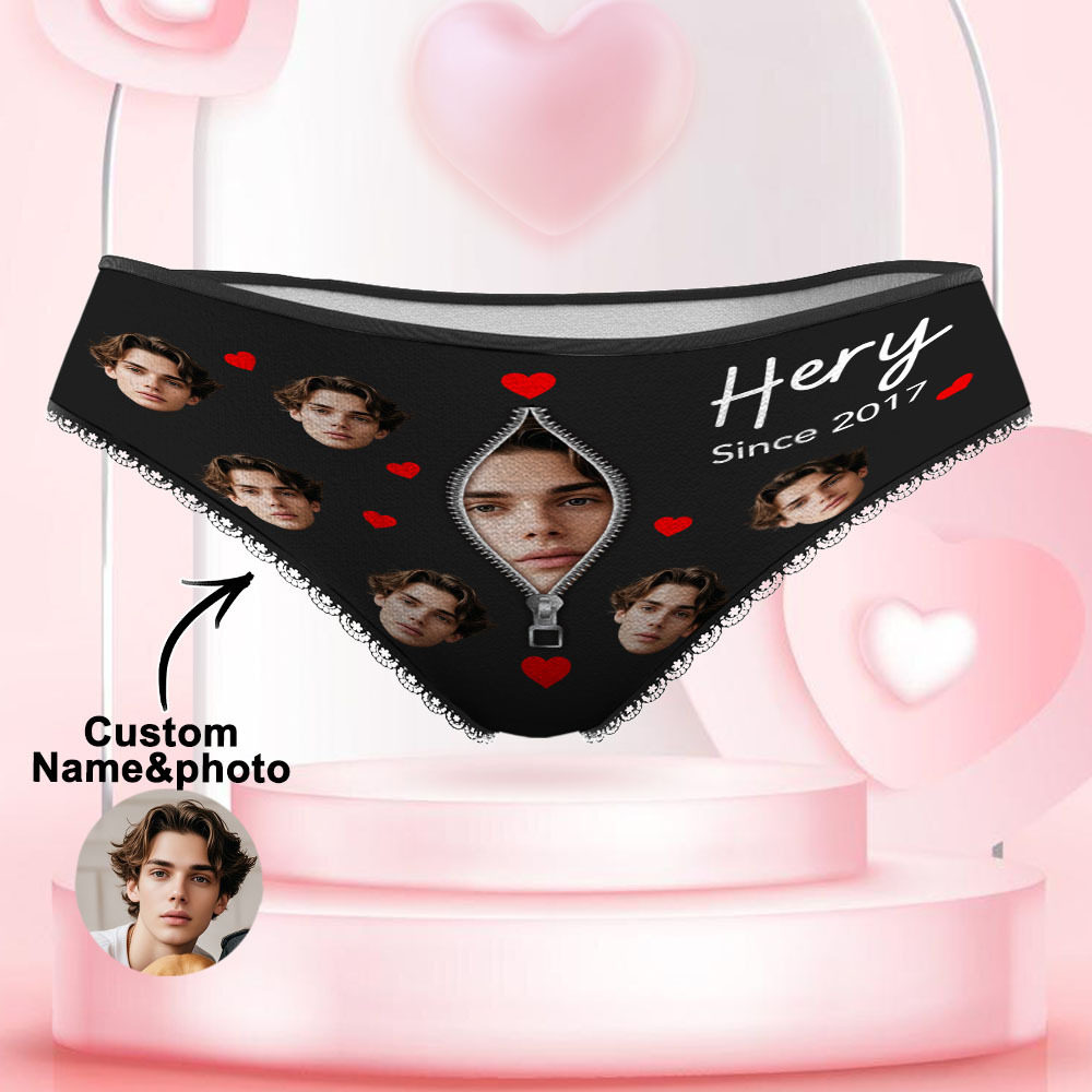 Custom Face Underwear Personalized Funny Panties Valentine's Day Gifts