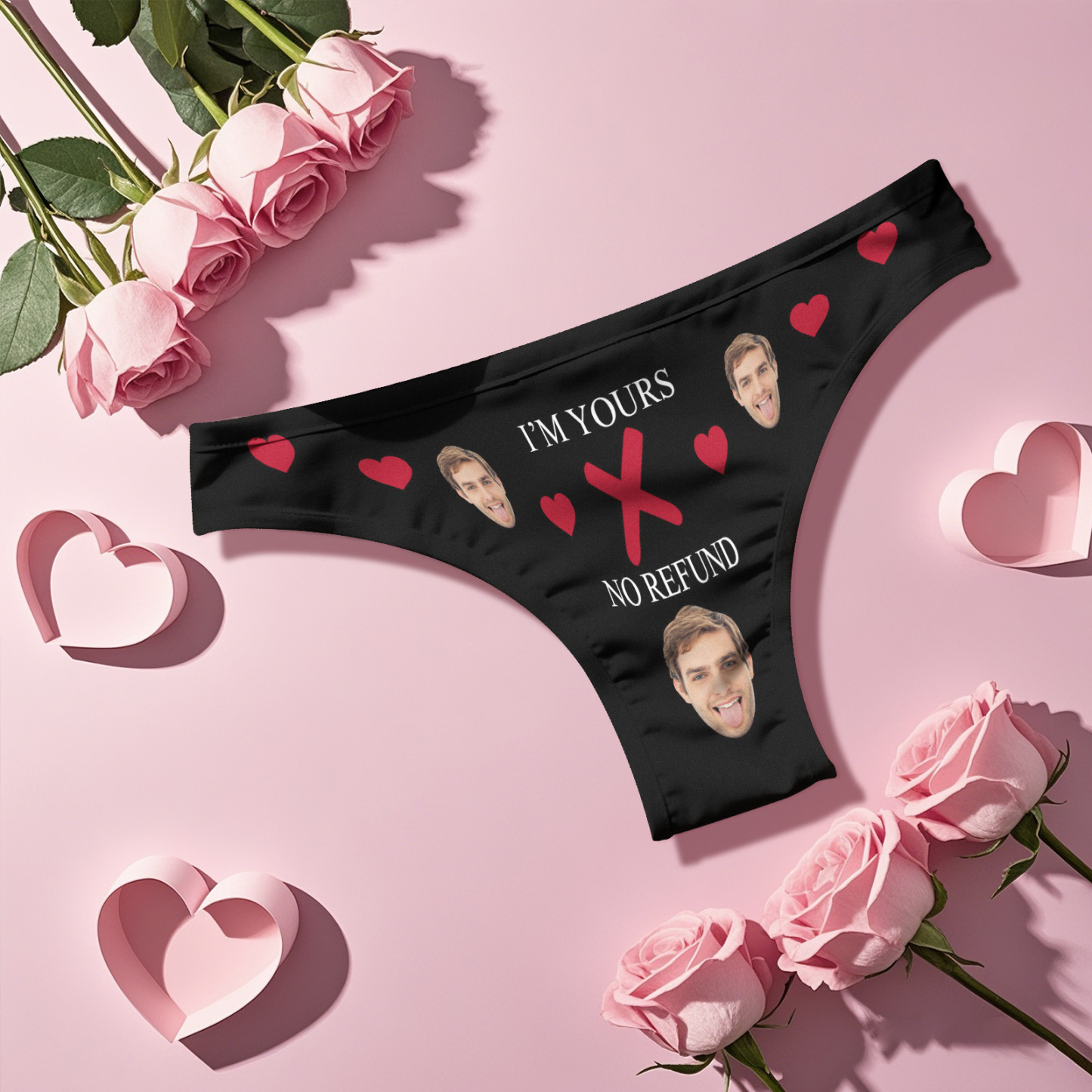 Personalize Face Thong I'M YOURS NO REFUND Thogs Valentine's Day Gift For Her - MyFaceSocks