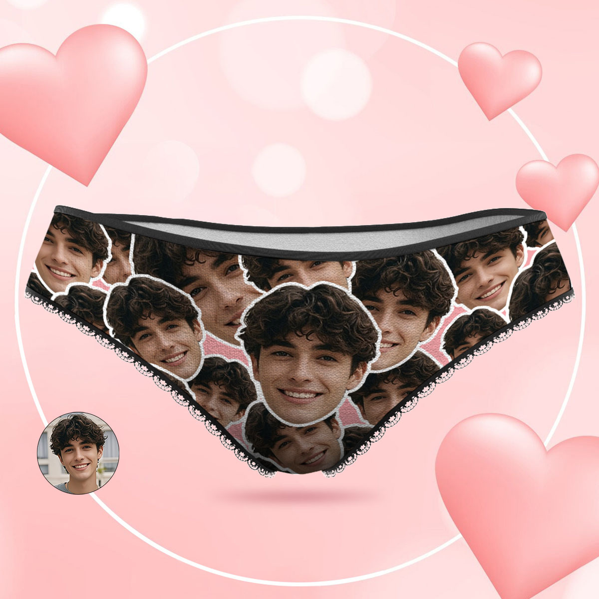 Custom White Face Mash Photo Panties Funny Underwear Briefs Valentine Gift For Her - MyFaceSocks