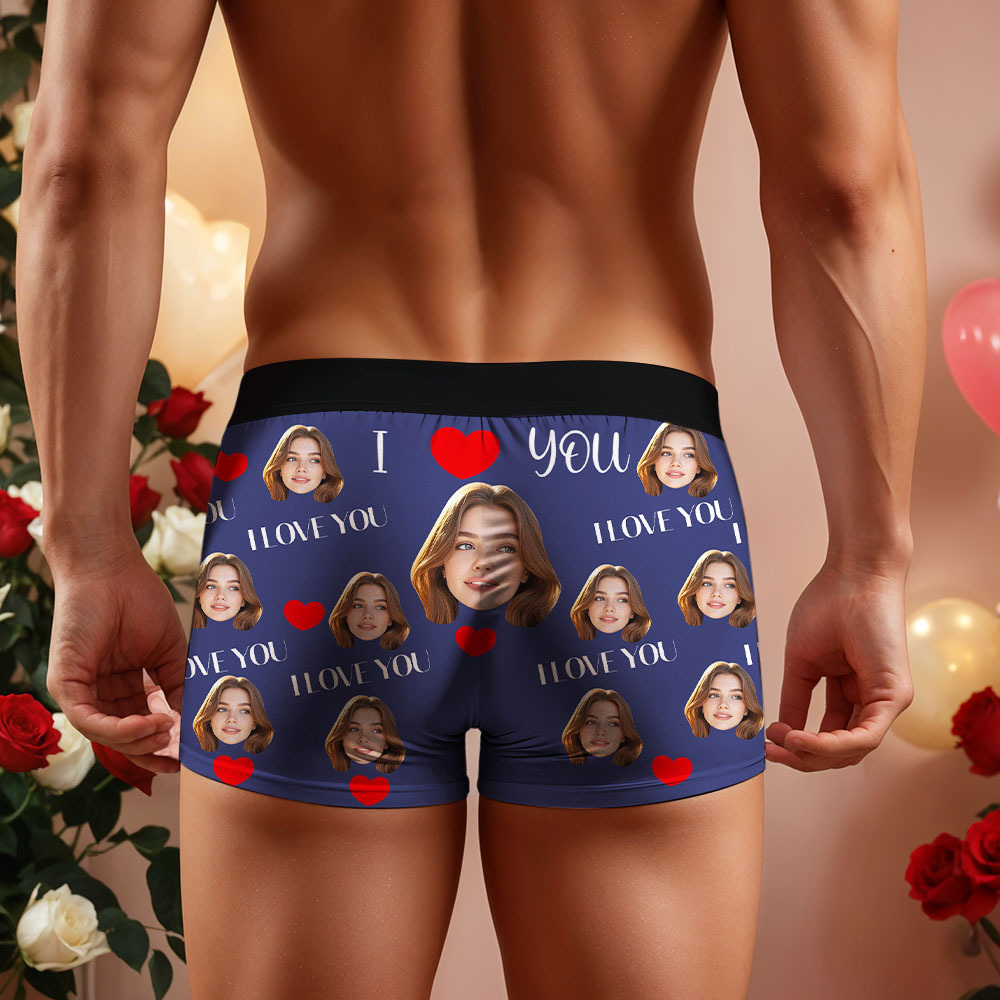 Men's Customized Face Boxer Personalised Use Only Photo Boxer Eggplants Underwear For Husband Boyfriend - MyFaceSocks