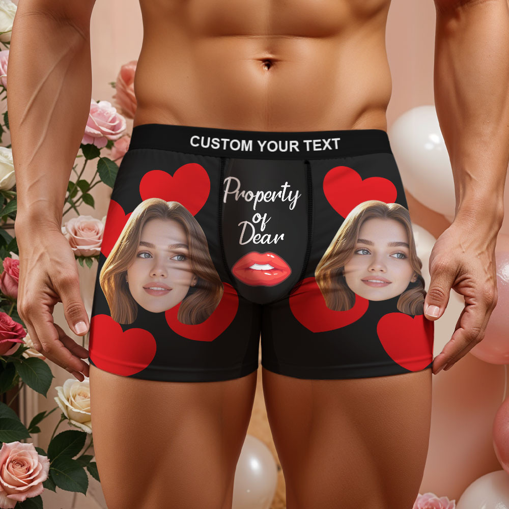 Men's Customized Face Boxer Personalised Use Only Photo Boxer Eggplants Underwear For Husband Boyfriend - MyFaceSocks